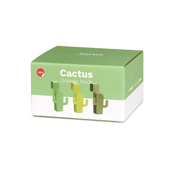 alvi Colgador cajón Cactus Color verde Ganchos para puerta para colgar paños de cocina, toallas de b
