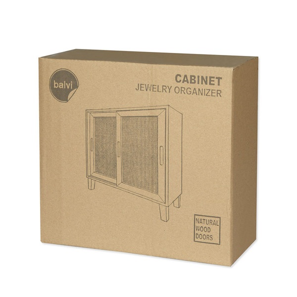 alvi Organiseur Cabinet Couleur bois DM Petite commode à bijoux femmes Organisateur pour lunettes, b