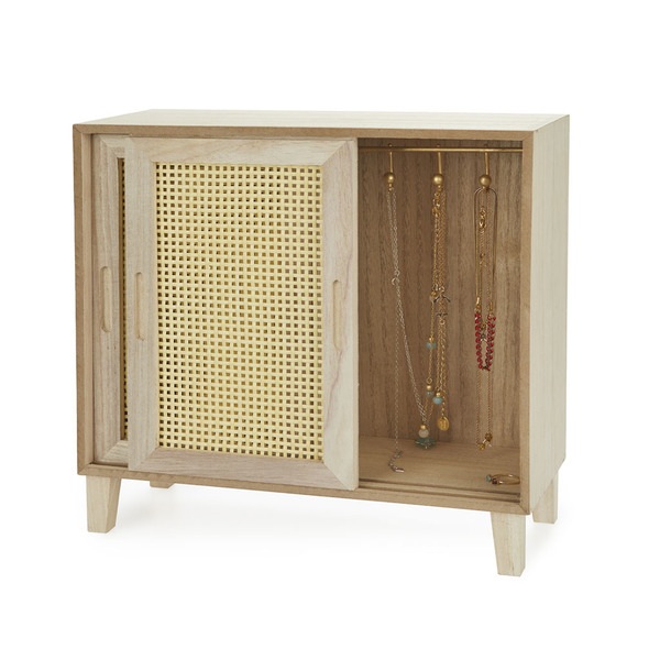 alvi Organiseur Cabinet Couleur bois DM Petite commode à bijoux femmes Organisateur pour lunettes, b