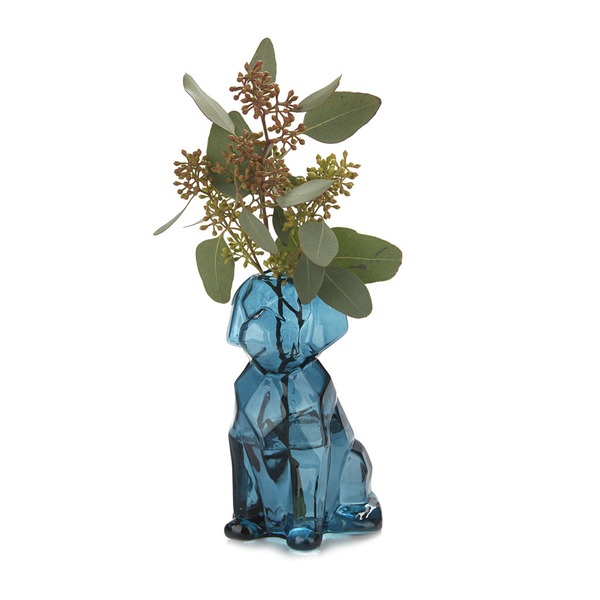 alvi Vase Sphinx Emerald colour Emerald glass vase shaped dog Modern decorative vases Borosilicate 1