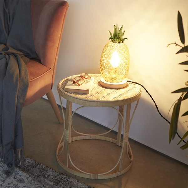 alvi Tischlampe Ananas Farbe Gelb Tischlampe in Form einer Ananas Modernes und originelles Dekoratio