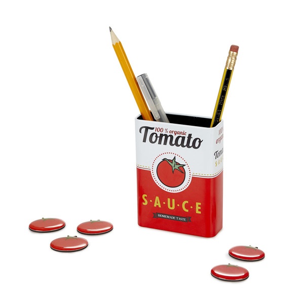 alvi Porta matite magnetico Tomato Sauce Colore Rosso Il portamatite riproduce il disegno di una lat