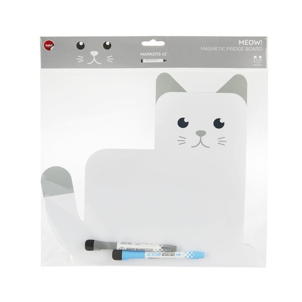 alvi magnetische Schreibtafel Meow! Farbe Weiß Originelle Schreibtafel zur Planung und Erinnerung, a