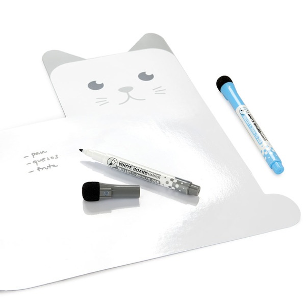 alvi magnetische Schreibtafel Meow! Farbe Weiß Originelle Schreibtafel zur Planung und Erinnerung, a