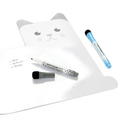 alvi magnetische Schreibtafel Meow! Farbe Weiß Originelle Schreibtafel zur Planung und Erinnerung, a
