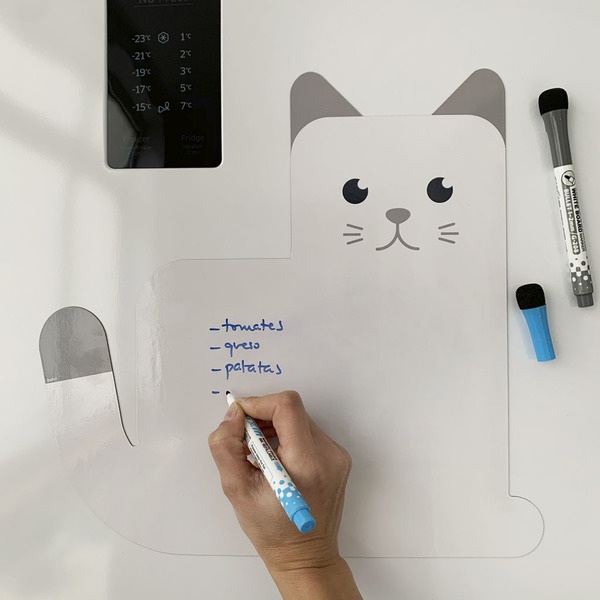 alvi magnetische Schreibtafel Meow! Farbe Weiß Originelle Schreibtafel zur Planung und Erinnerung, a