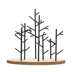 alvi Magazine rack Autumn Black colour Tree-shaped decorative metal newspaper and magazine organizer
