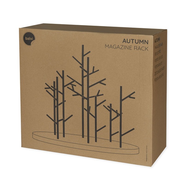 alvi Revistero Autumn Color negro Organizador de periódicos y revistas de metal decorativo en forma