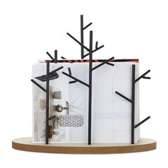 alvi Magazine rack Autumn Black colour Tree-shaped decorative metal newspaper and magazine organizer