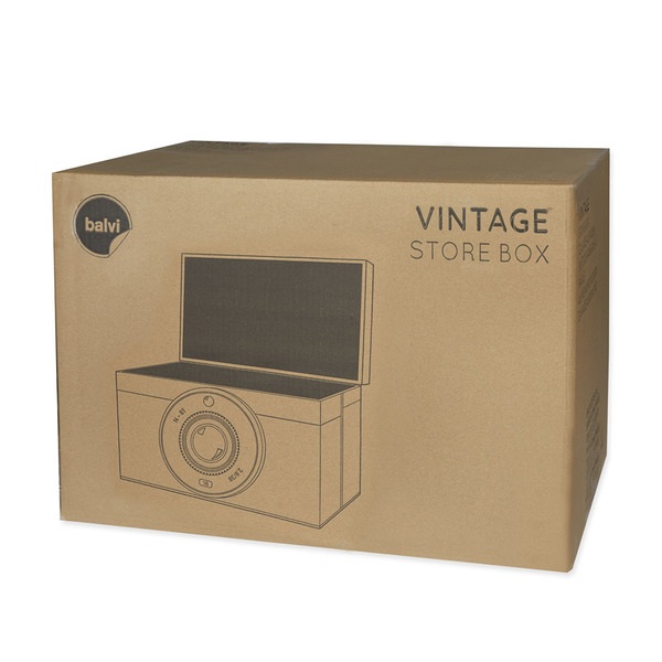 alvi Caja almacenaje Vintage Color gris Contenedor de almacenamiento original y bonito con forma de