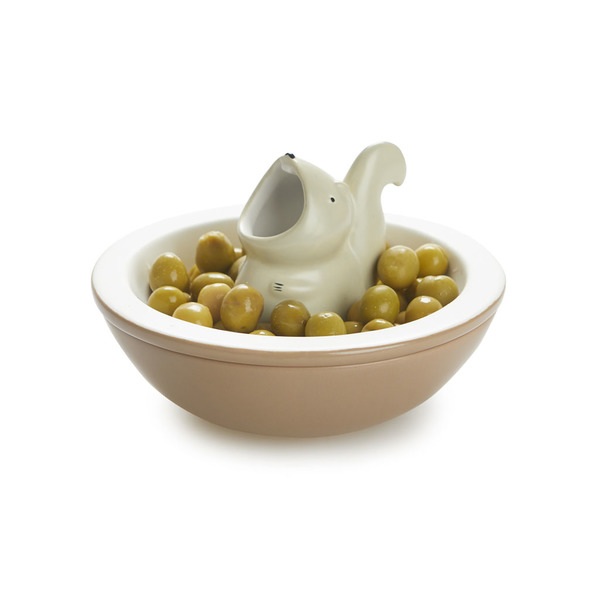 alvi Cuenco aperitivo Hungry Squirrel Bol para snacks 2 en 1 Con compartimento interior para cáscara
