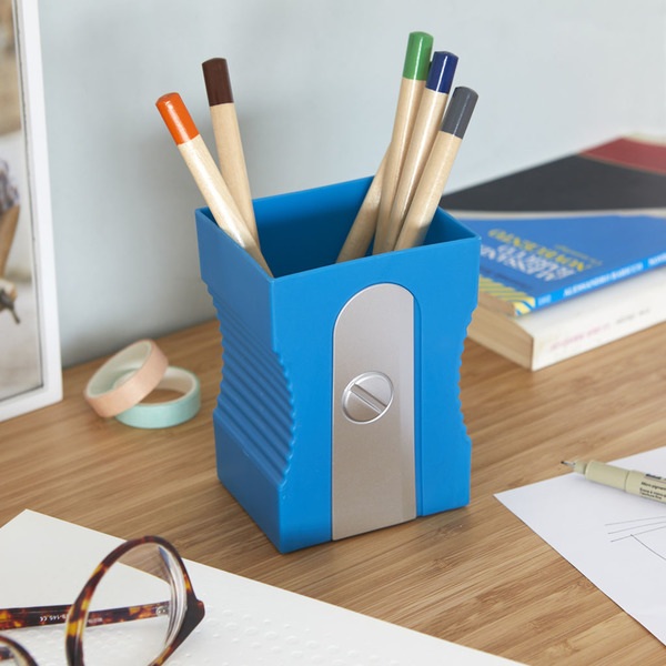 alvi Pot à crayons Sharpener Couleur bleu Gardez votre bureau rangé Pot à crayons original et amusan