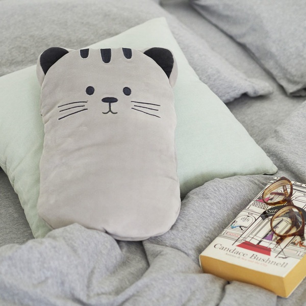 alvi Hot water bottle Kitty Gray colour Hot water bottle with a soft cat-shaped cover Rubber/polyest