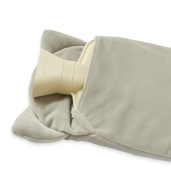 alvi Hot water bottle Kitty Gray colour Hot water bottle with a soft cat-shaped cover Rubber/polyest