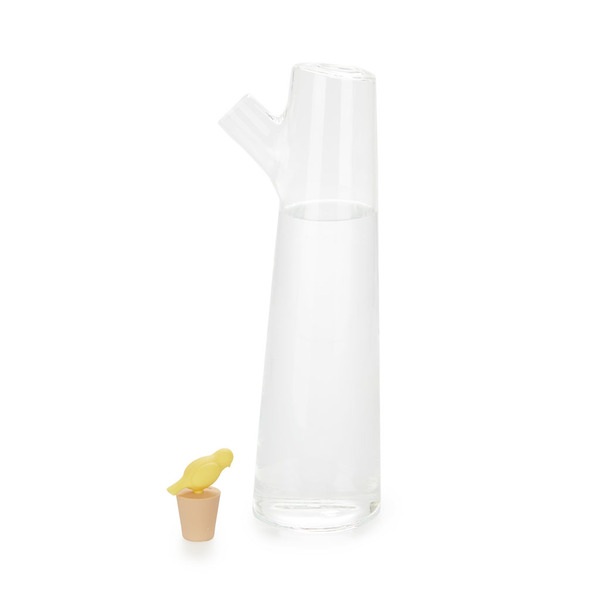 alvi Bottle Birdie Yellow colour Original 1 Liter bottle with lid and a bird-shaped finish Borosilic