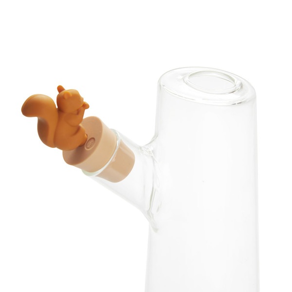 alvi Botella Squirrel Color marron original botella de 1 litro con tapón y acabado en forma de ardil