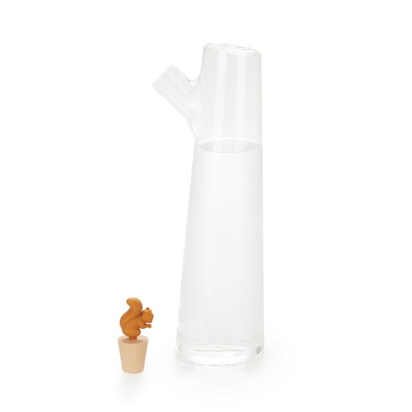 alvi Botella Squirrel Color marron original botella de 1 litro con tapón y acabado en forma de ardil