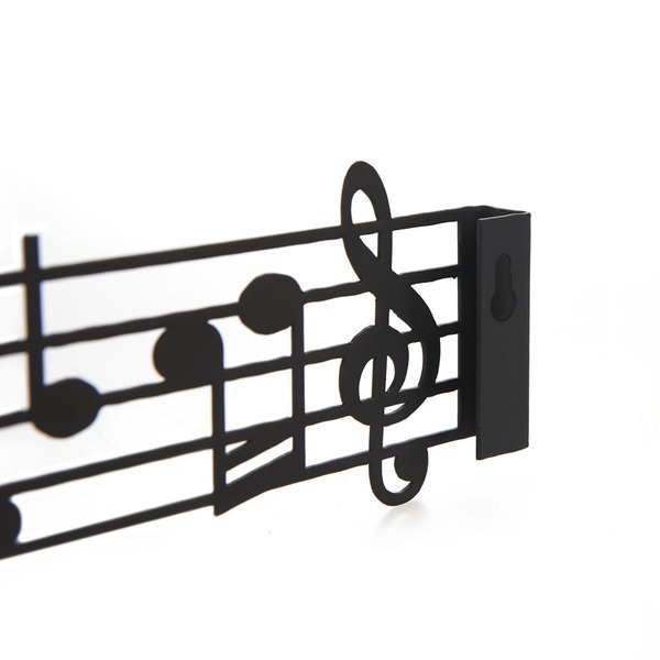 alvi Portachiavi da parete Musik Colore nero In forma di pentagramma con chiave di violino Viti incl