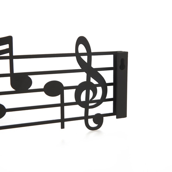 alvi Colgador pared Musik Color negro En forma de partitura musical en clave de sol Incluye tornillo