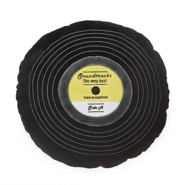 alvi Kissen Soundtracks Farbe Schwarz In Form einer Vinylschallplatte Mit gestickten Details Polyest