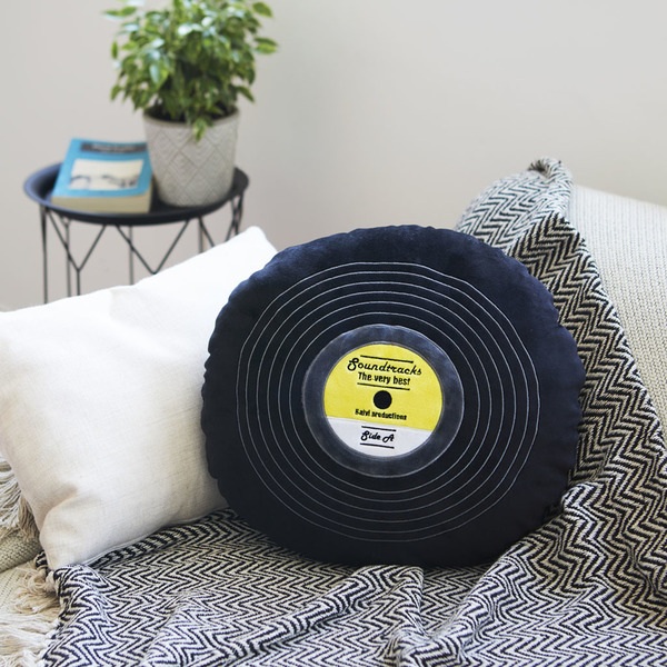 alvi Kissen Soundtracks Farbe Schwarz In Form einer Vinylschallplatte Mit gestickten Details Polyest