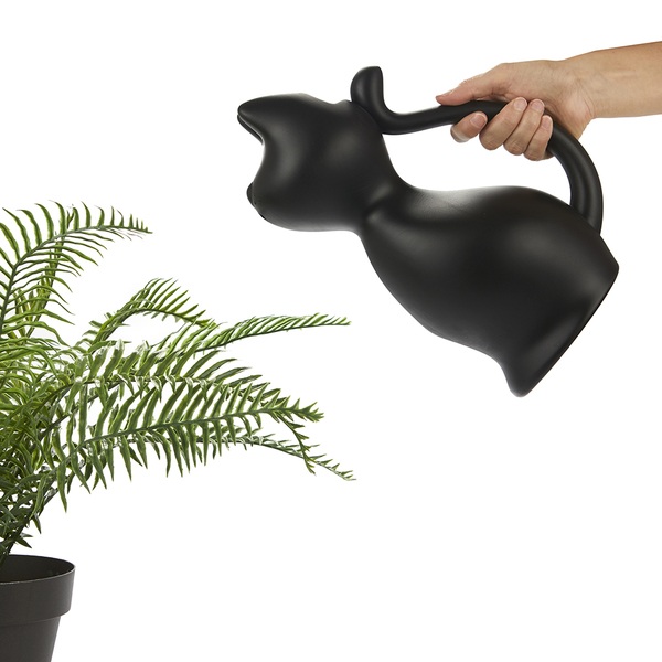 Balvi Regadera Meow Color negro En forma de gato Capacidad: 2L Plástico 30 cm
