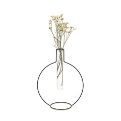alvi Vase Round Silhouette XL Black colour Decorative glass vase in test tube form with beautiful me