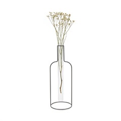 Balvi Vaso Round Silhouette XL Colore nero Vaso decorativo in vetro e metallo