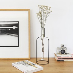 Balvi Vaso Round Silhouette XL Colore nero Vaso decorativo in vetro e metallo