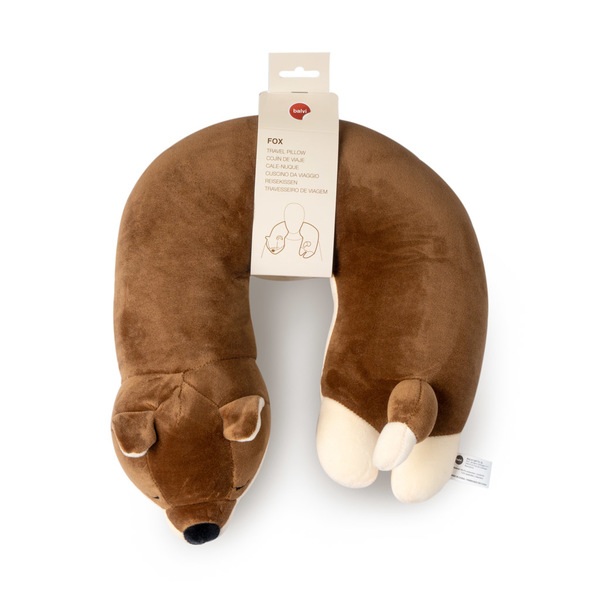Balvi Reisekissen Fox Farbe braun In Form eines Fuchses Mit Aufhänger BaumwolleBEQUEMLICHKEIT