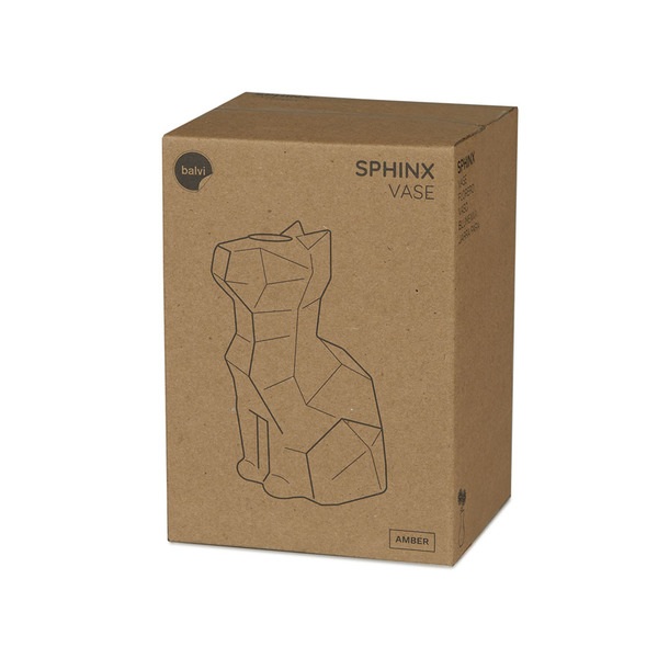 alvi Vase Sphinx Couleur ambre Vase en verre ambre en forme de chat Vases décoratifs modernes Borosi