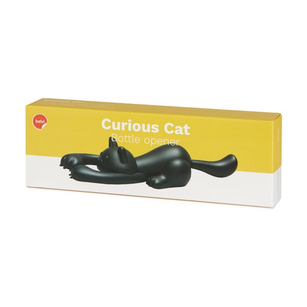 alvi Apribottiglie Curious Cat Colore nero apribottiglie a forma di gatto originale e bello Facile d