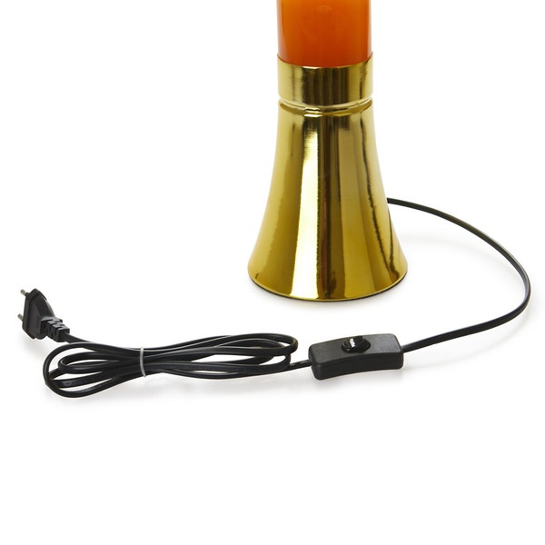 alvi Lampe Lava Magma Couleur dorée Lampe avec lave originale et amusante Article de déco moderne Al
