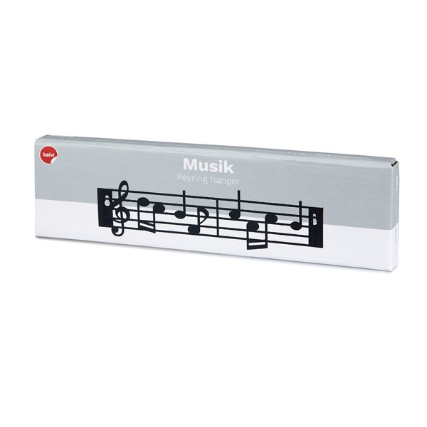 alvi Portachiavi da parete Musik Colore nero In forma di pentagramma con chiave di violino Viti incl