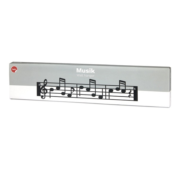 alvi Colgador pared Musik Color negro En forma de partitura musical en clave de sol Incluye tornillo