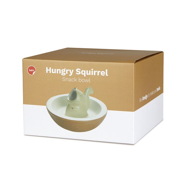 alvi Cuenco aperitivo Hungry Squirrel Bol para snacks 2 en 1 Con compartimento interior para cáscara