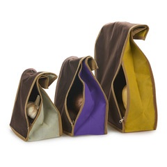 alvi Bolsas vegetales Super Fresh Color marron 3 bolsas Bolsa para vegetales tipo saco rústico, perf