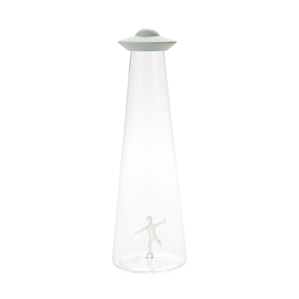 alvi Botella UFO Capacidad 1,2L En forma de platillo volante abduciendo una persona Borosilicato/sil