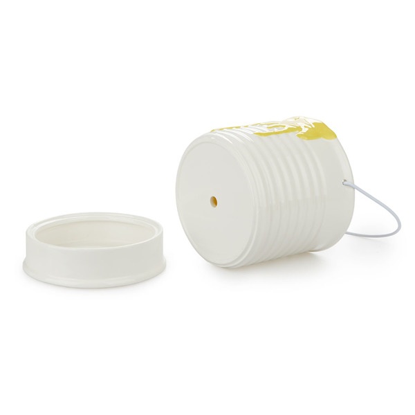 alvi Maceta Painty Color amarillo y blanco En forma de bote de pintura Con asa metálica Diámetro: 16
