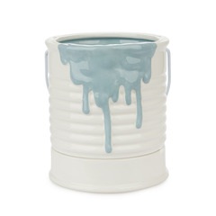 alvi Vaso da fiori Painty Colore blu e bianco pentola a forma di vernice Con manico in metallo Diame