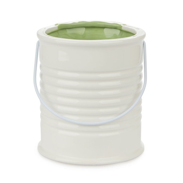 alvi Bote multiusos Painty Color verde y blanco Recipiente decorativo en forma de bote de pintura Mú