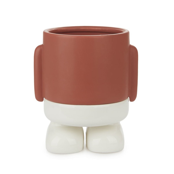 alvi Maceta MrStandy Color rojo y blanco Tiesto para plantas en forma de personaje simpático Con bas