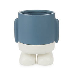 alvi Flower Pot MrStandy Colour blue and white Character-shaped plant pot With container to collect 