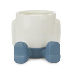 alvi Vaso da fiori MrSitty Colore blu e bianco vaso a forma di pesonaje simpatico Con contenitore pe