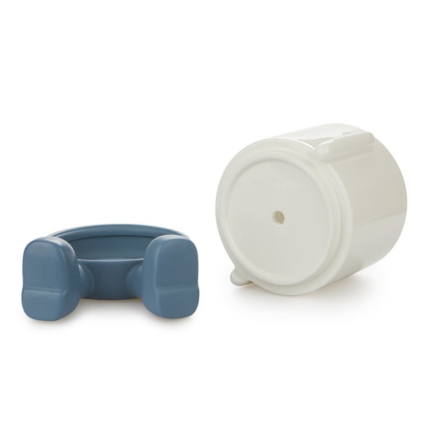 alvi Maceta MrSitty Color azul y blanco Tiesto para plantas en forma de personaje simpático Con base