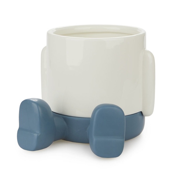 alvi Maceta MrSitty Color azul y blanco Tiesto para plantas en forma de personaje simpático Con base