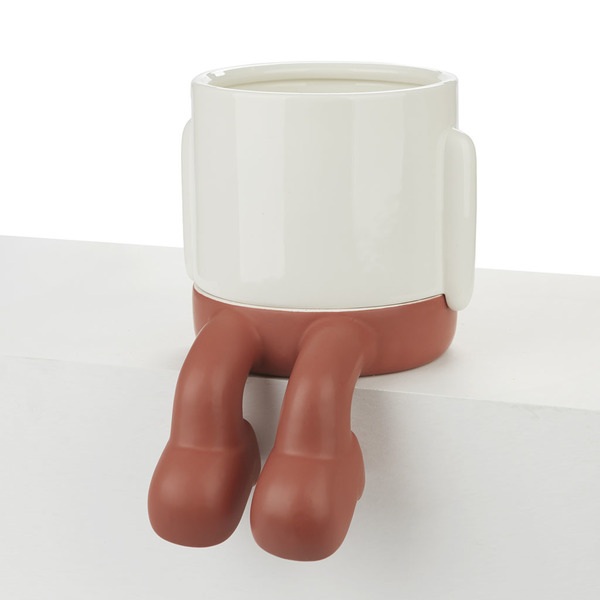 alvi Vaso da fiori MrDangly Colore rosso e bianco vaso a forma di pesonaje simpatico Con contenitore