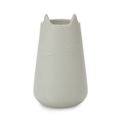 alvi Pot multi-usages Meow Couleur gris Pot décoratif En forme de chat Utilisations multiples 20,5x1