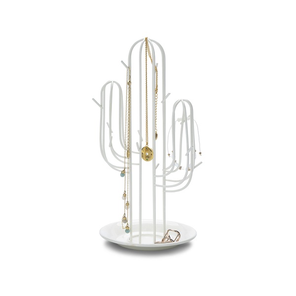 alvi Jewellery rack Cactus White colour Cactus-shape Ideal for bracelets, necklaces and rings Metal