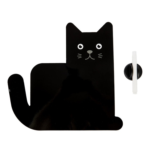 alvi Pizarra nevera magnética Meow Color negro Soporte de Planificación ideal para recordatorios, li